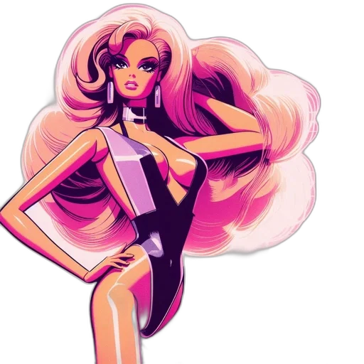 hair, concept art, cartoon, comic book art transparent PNG cut-out