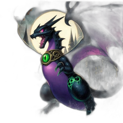 dragon, staff, creature, mask transparent PNG cut-out