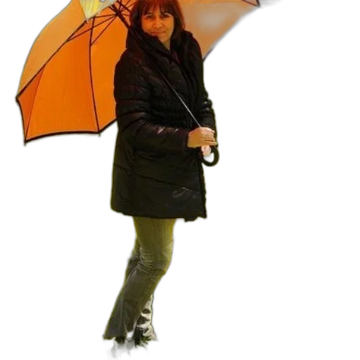umbrella, staff, jacket, photorealistic transparent PNG cut-out