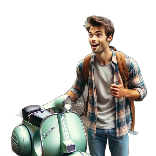 robot, jacket, car, 3d render transparent PNG cut-out