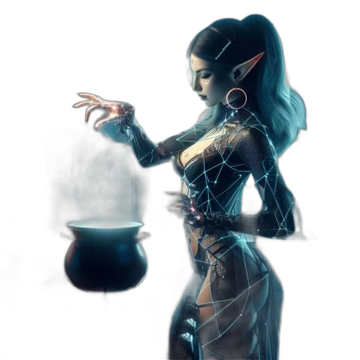 robot, jewelry, dress, concept art transparent PNG cut-out