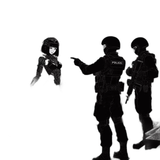 weapon, robot, staff, mask transparent PNG cut-out