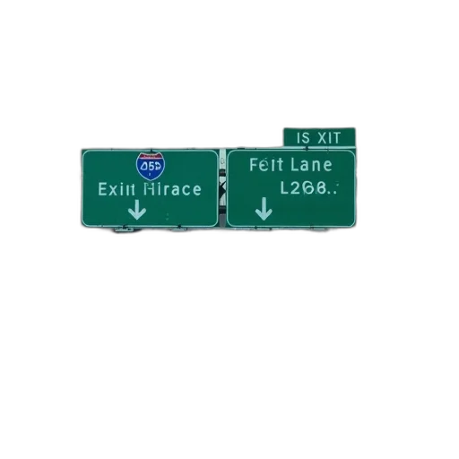 overhead, signs, exit, lane transparent PNG cut-out