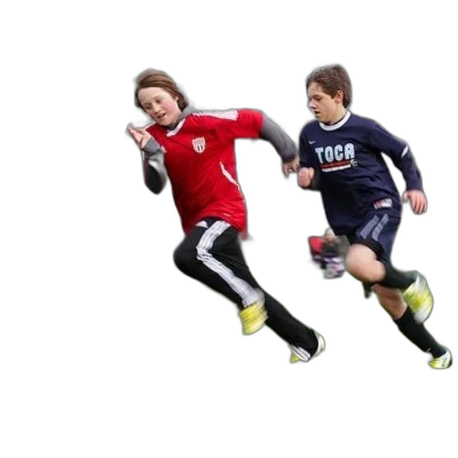 two, soccer, players, action transparent PNG cut-out