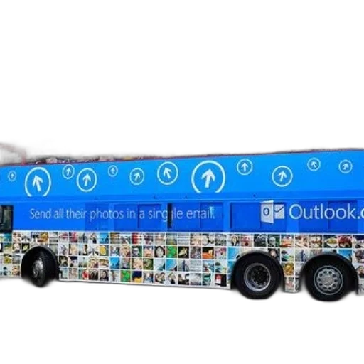 car, double-decker, bus, advertisement transparent PNG cut-out