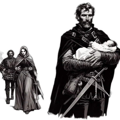 sword, concept art, comic book art, fantasy art transparent PNG cut-out