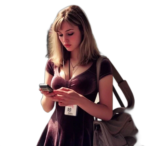 dress, staff, jewelry, oil painting transparent PNG cut-out