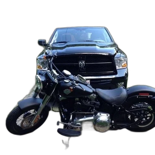 car, black, motorcycle, parked transparent PNG cut-out