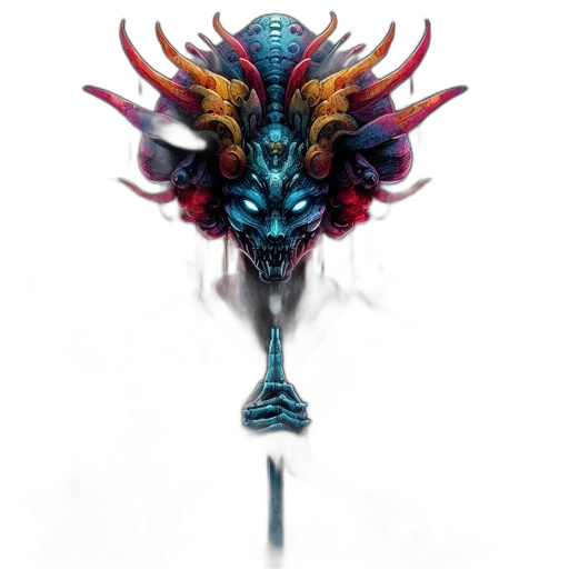 mask, staff, creature, face transparent PNG cut-out