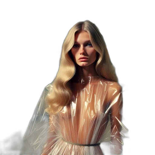 dress, hair, photorealistic, 3d render transparent PNG cut-out