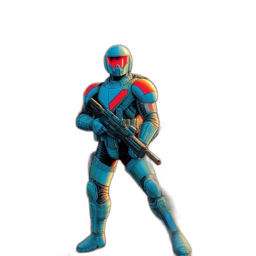 robot, weapon, jacket, staff transparent PNG cut-out
