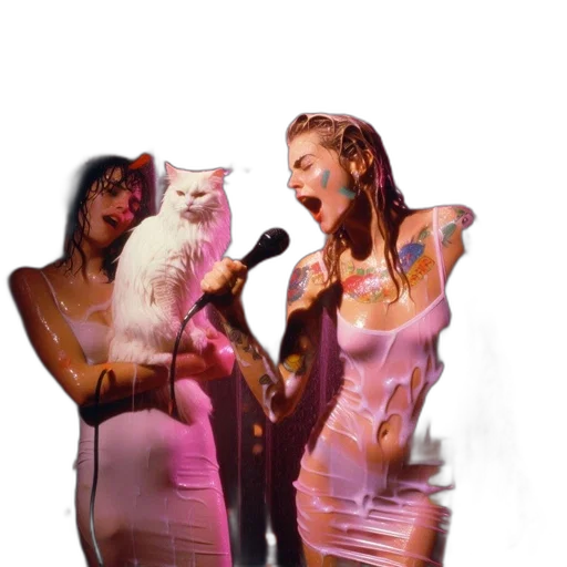 dress, animal, vaporwave, concept art transparent PNG cut-out