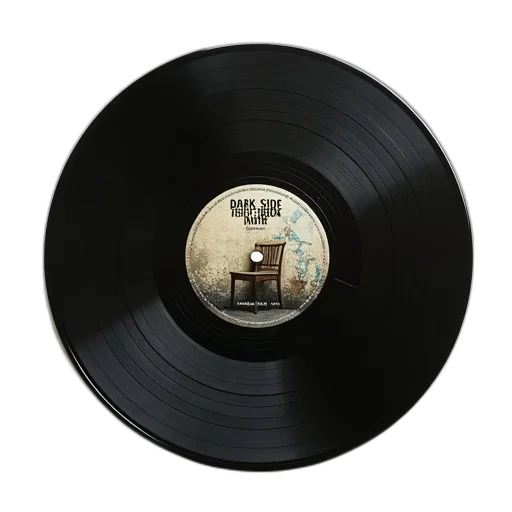 3d render, vinyl, record, black transparent PNG cut-out