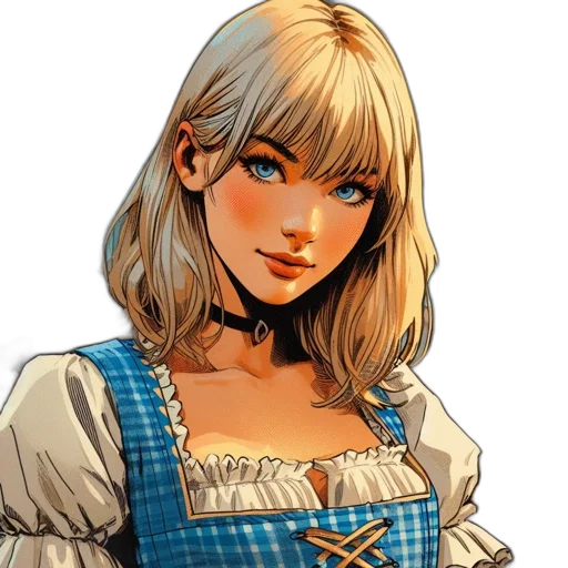dress, staff, face, fantasy art transparent PNG cut-out
