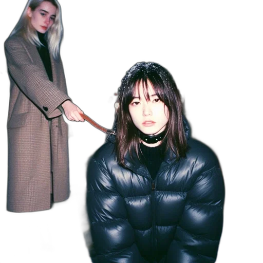 jacket, hair, staff, dress transparent PNG cut-out