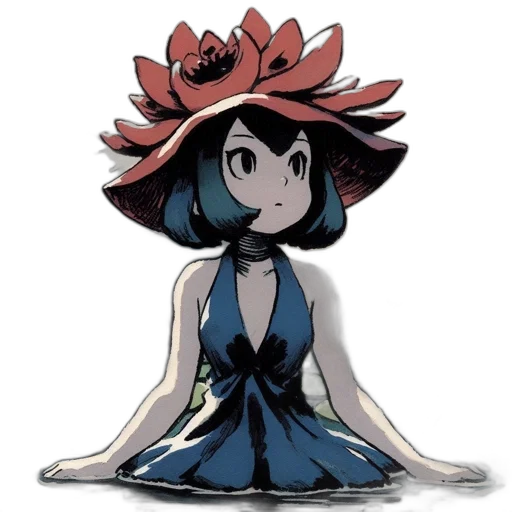 dress, flower, hat, crown transparent PNG cut-out