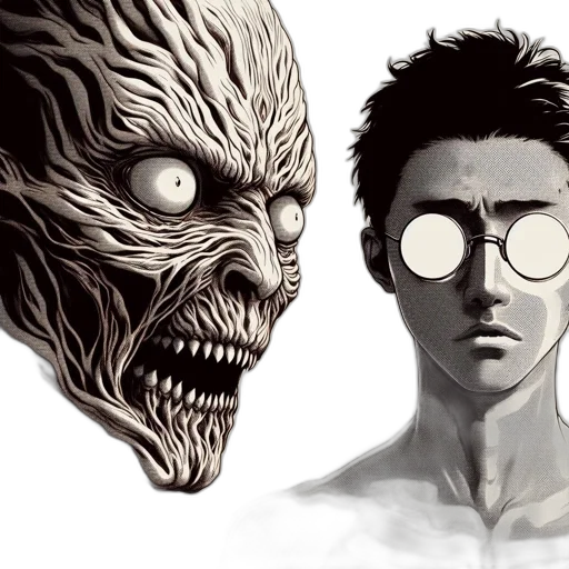 mask, creature, face, comic book art transparent PNG cut-out
