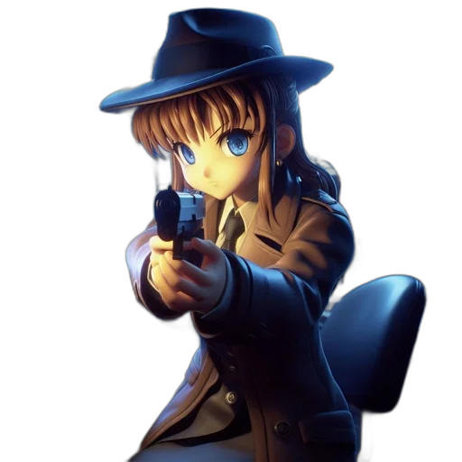 weapon, staff, hat, jacket transparent PNG cut-out