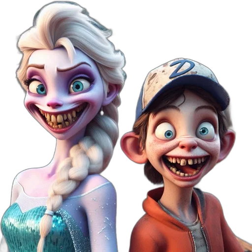 face, concept art, 3d render, cartoon transparent PNG cut-out