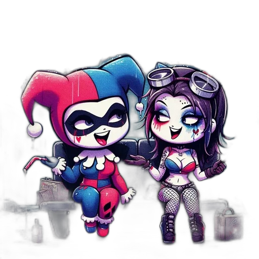 comic book art, concept art, cyberpunk, cartoon transparent PNG cut-out