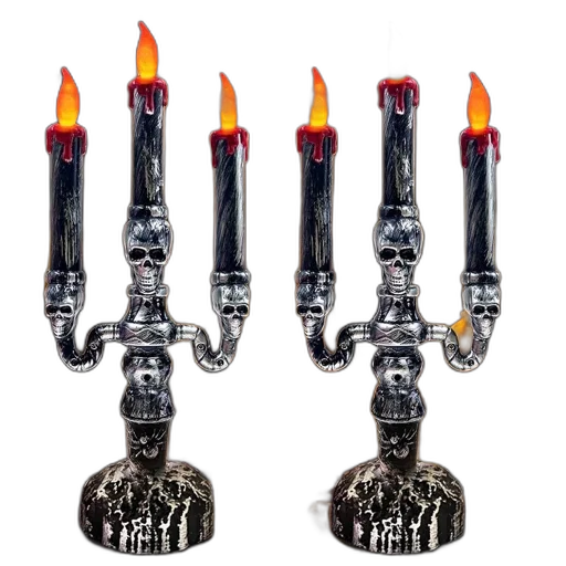 fire, two, identical, candelabras transparent PNG cut-out