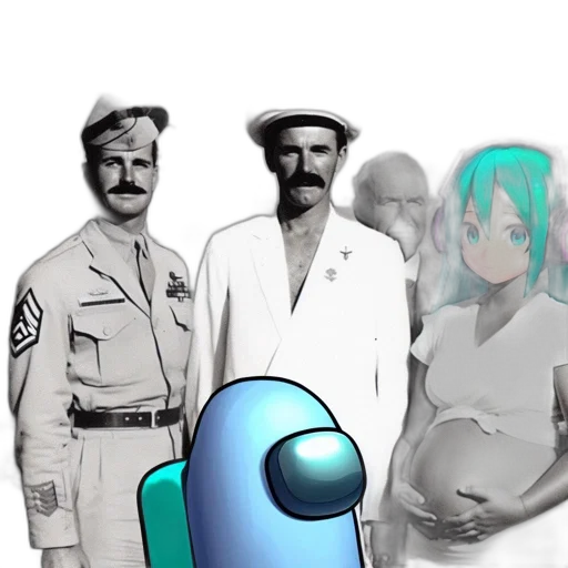 robot, staff, weapon, vaporwave transparent PNG cut-out