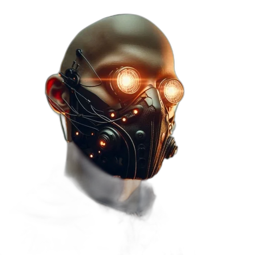 mask, robot, face, cyberpunk transparent PNG cut-out