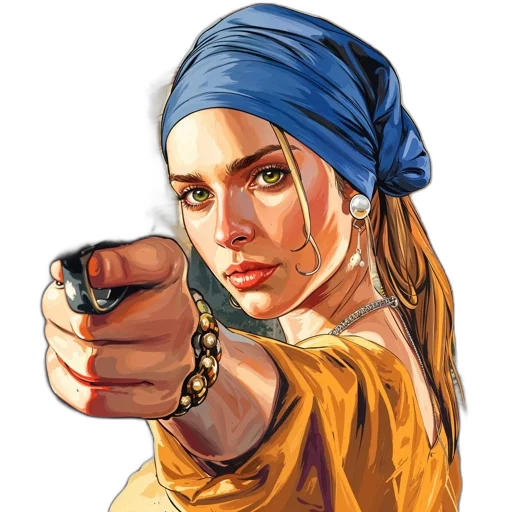 weapon, jewelry, staff, face transparent PNG cut-out