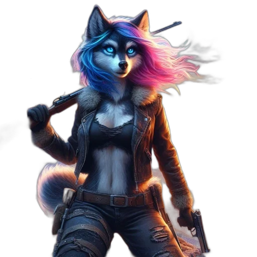 jacket, staff, weapon, animal transparent PNG cut-out