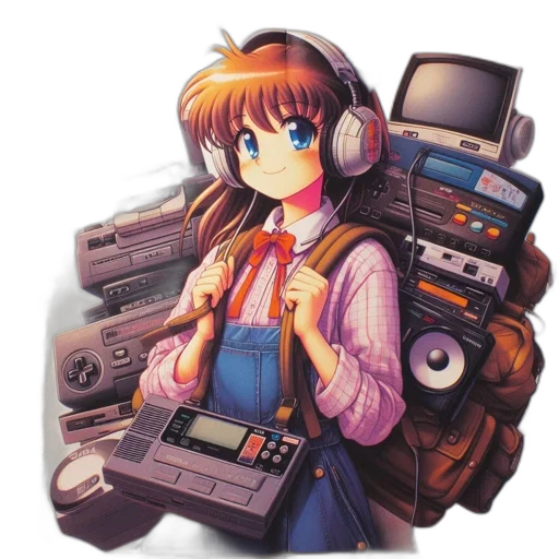 jacket, robot, weapon, staff transparent PNG cut-out