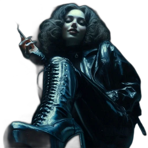 jacket, hair, cyberpunk, concept art transparent PNG cut-out