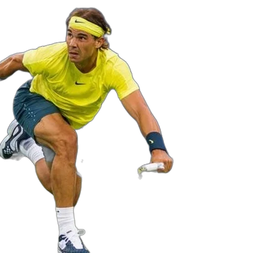photorealistic, tennis, player, yellow transparent PNG cut-out