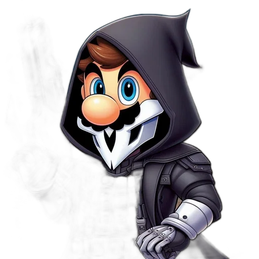 jacket, mask, staff, weapon transparent PNG cut-out