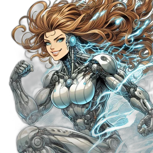hair, comic book art, concept art, fantasy art transparent PNG cut-out