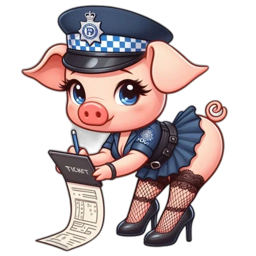 dress, playful, anthropomorphic, pig transparent PNG cut-out