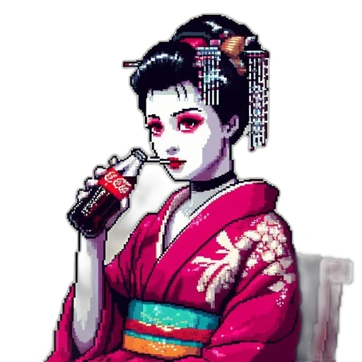 staff, pixel art, vaporwave, cyberpunk transparent PNG cut-out