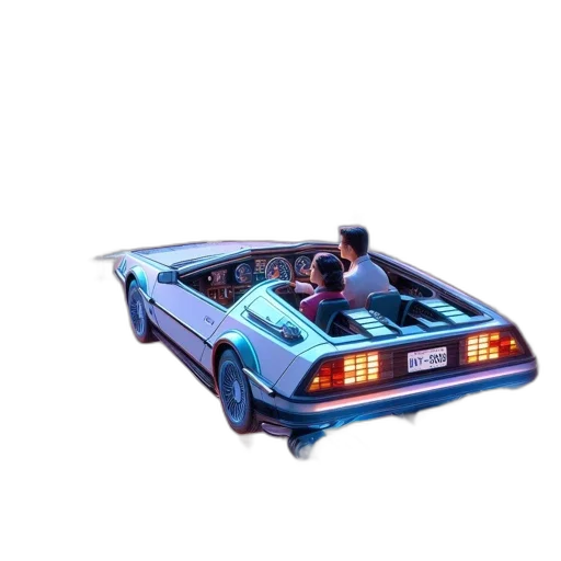 car, robot, weapon, vaporwave transparent PNG cut-out