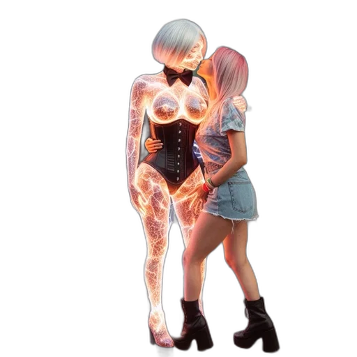 dress, robot, concept art, 3d render transparent PNG cut-out