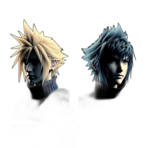 mask, hair, concept art, 3d render transparent PNG cut-out