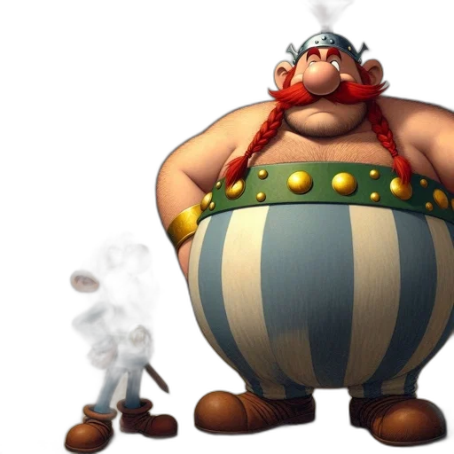 concept art, 3d render, asterix, obelix transparent PNG cut-out
