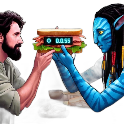 robot, food, concept art, cyberpunk transparent PNG cut-out