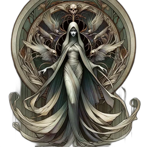 creature, dress, jewelry, fantasy art transparent PNG cut-out