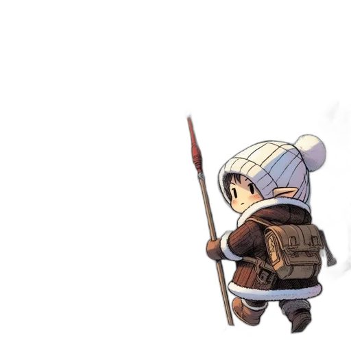 weapon, staff, sword, hat transparent PNG cut-out