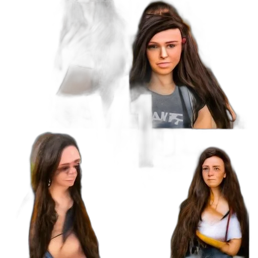 hair, face, dress, creature transparent PNG cut-out