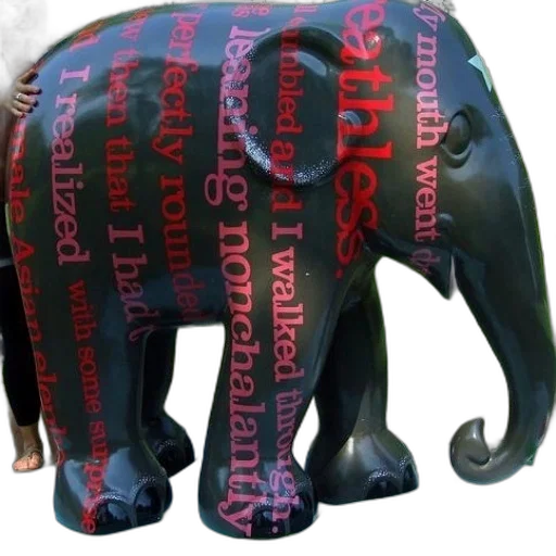animal, black, elephant, statue transparent PNG cut-out
