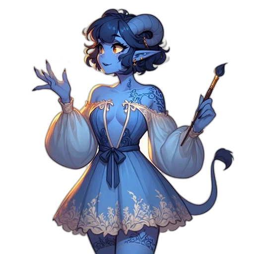 dress, staff, dragon, creature transparent PNG cut-out