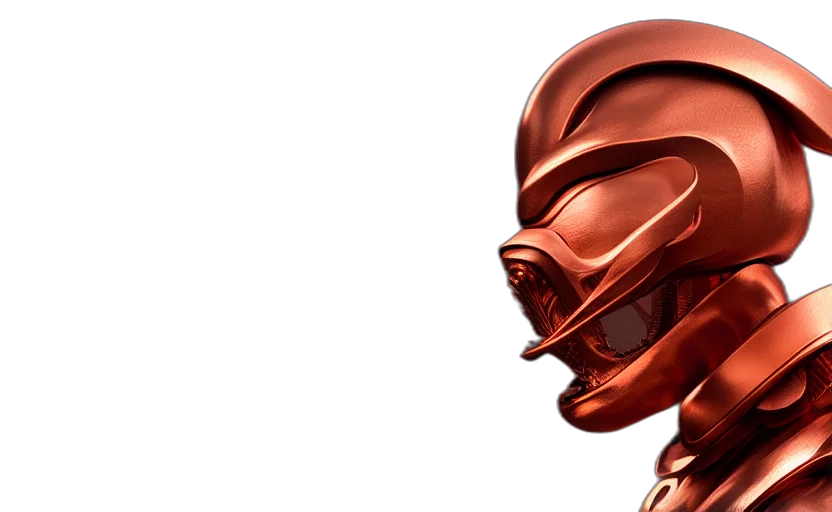 robot, 3d render, concept art, photorealistic transparent PNG cut-out
