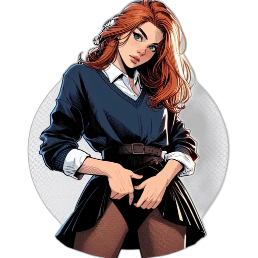 jacket, staff, comic book art, cartoon transparent PNG cut-out
