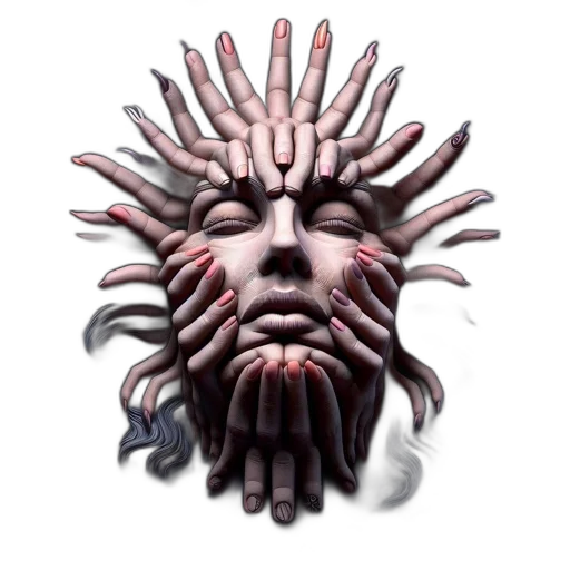 mask, creature, face, hair transparent PNG cut-out