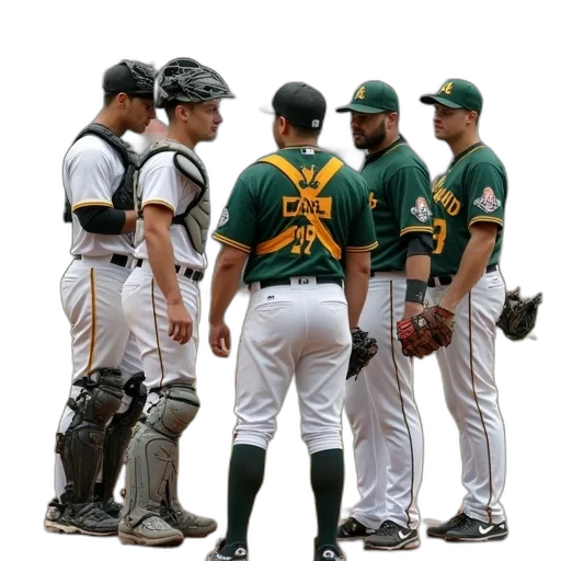 staff, group, oakland, players transparent PNG cut-out